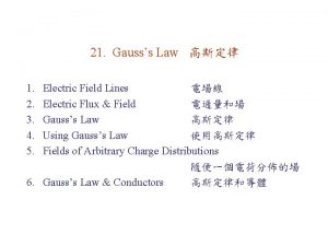 21 Gausss Law 1 2 3 4 5