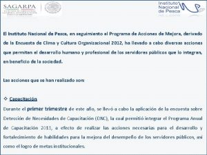 El Instituto Nacional de Pesca Pesca en seguimiento