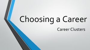 Introduction to career clusters - vocabulary