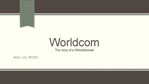 Worldcom whistleblower