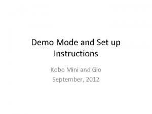 Kobo demo mode