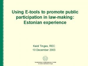 Using Etools to promote public participation in lawmaking