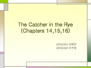 Chapter 14 summary catcher in the rye