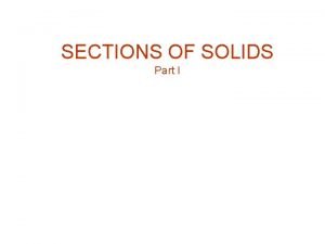 Section of solids