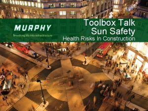 Sun safety toolbox talk