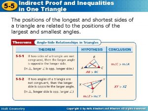 Indirect proof and inequalities in one triangle 5-5