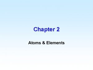 Chapter 2 Atoms Elements Daltons Atomic Theory beginning