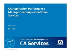 Ca application performance management
