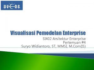 Visualisasi Pemodelan Enterprise SI 402 Arsitektur Enterprise Pertemuan