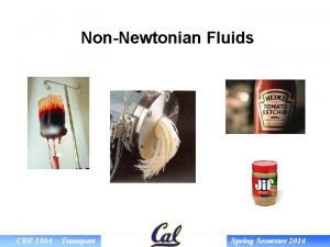 NonNewtonian Fluids CBE 150 A Transport Spring Semester