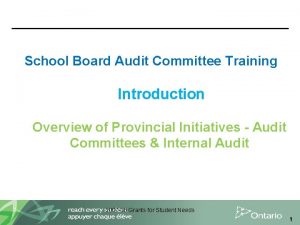Audit committee training