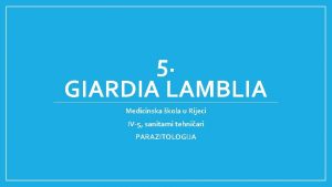 5 GIARDIA LAMBLIA Medicinska kola u Rijeci IV5