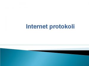 Internet protokoli Umesto uvoda Poreenje sa ljudima Verovatno