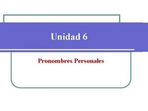 Los 6 pronombres personales