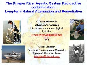 The Dnieper River Aquatic System Radioactive contamination Longterm