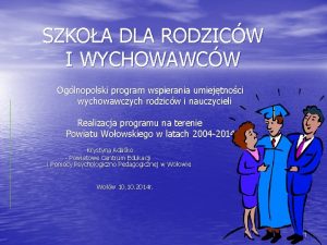 SZKOA DLA RODZICW I WYCHOWAWCW Oglnopolski program wspierania
