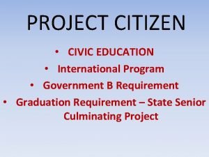Project citizen topic ideas