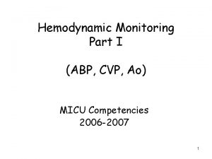 Hemodynamic monitoring system