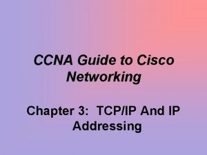 CCNA Guide to Cisco Networking Chapter 3 TCPIP