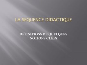 Séquence didactique définition