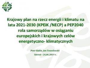 Krajowy plan na rzecz energii i klimatu