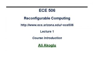 Reconfigurable computing course