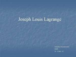 Joseph-louis lagrange