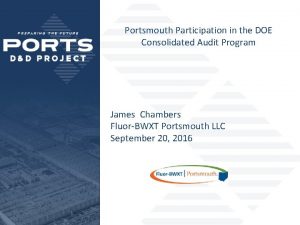 Portsmouth Participation in the DOE Consolidated Audit Program