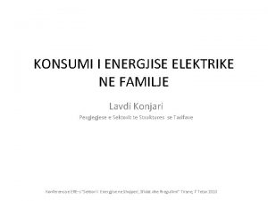 Konsumi i energjise ne shqiperi