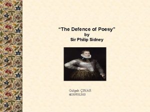The Defence of Poesy by Sir Philip Sidney