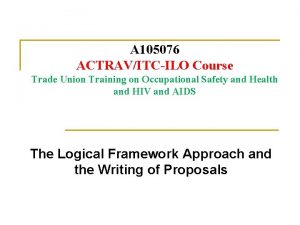 A 105076 ACTRAVITCILO Course Trade Union Training on