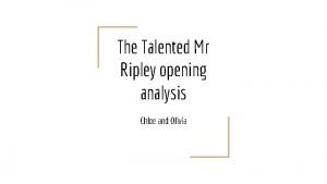 The talented mr ripley chapter summary