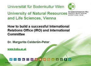 Universitt fr Bodenkultur Wien University of Natural Resources