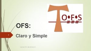 OFS 1 Claro y Simple Carol Lieser OFS