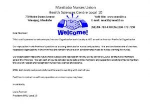 Manitoba Nurses Union Health Sciences Centre Local 10