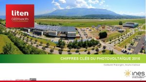 CHIFFRES CLS DU PHOTOVOLTAQUE 2016 Guillaume Razongles Nouha