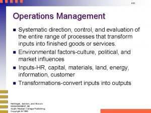 Service operations management ppt