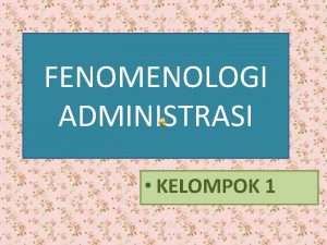 Fenomenologi administrasi