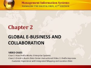 Management Information Systems MANAGING THE DIGITAL FIRM 12