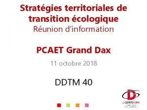 Stratgies territoriales de transition cologique Runion dinformation PCAET