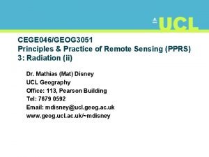 CEGE 046GEOG 3051 Principles Practice of Remote Sensing