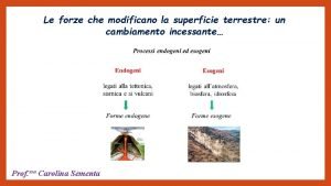 Le forze che modificano la superficie terrestre un