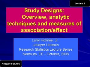 Example for cross sectional study