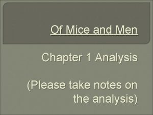 Chapter 1 of mice and men