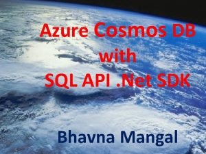 Azure Cosmos DB with SQL API Net SDK
