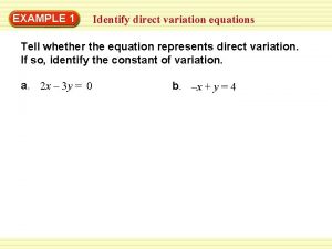 Direct variation equation examples