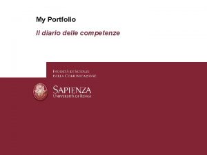 My Portfolio Il diario delle competenze Pagina 1