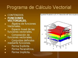 Programa de Clculo Vectorial n n n n