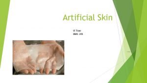Artificial Skin Vi Tran BME 281 Vi Tran