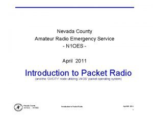 Nevada County Amateur Radio Emergency Service N 1